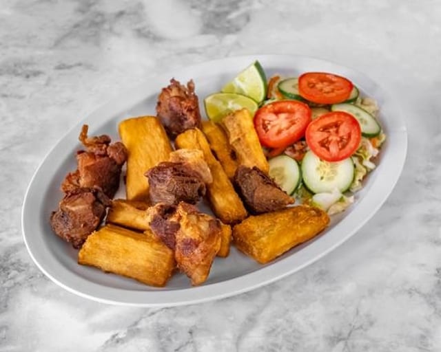 Yuca Frita & Salcochada Con Chicharron.